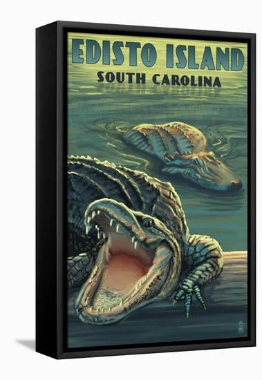 Edisto Island, South Carolina - Alligator-Lantern Press-Framed Stretched Canvas