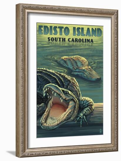 Edisto Island, South Carolina - Alligator-Lantern Press-Framed Art Print