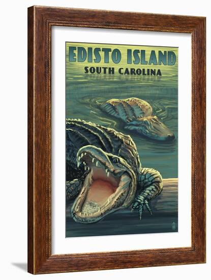 Edisto Island, South Carolina - Alligator-Lantern Press-Framed Art Print
