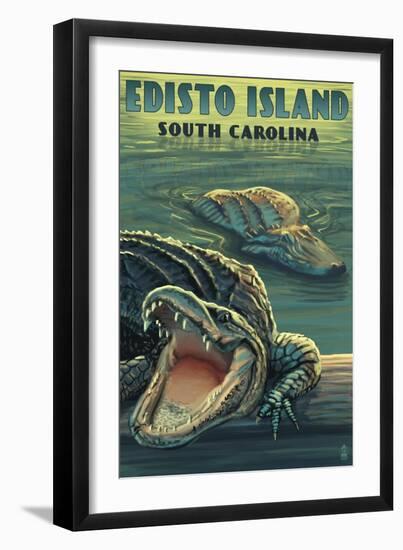 Edisto Island, South Carolina - Alligator-Lantern Press-Framed Art Print