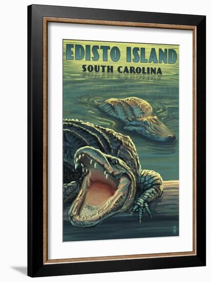 Edisto Island, South Carolina - Alligator-Lantern Press-Framed Art Print