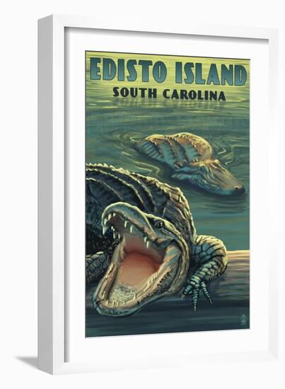 Edisto Island, South Carolina - Alligator-Lantern Press-Framed Art Print