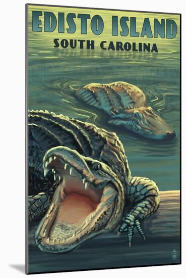 Edisto Island, South Carolina - Alligator-Lantern Press-Mounted Art Print