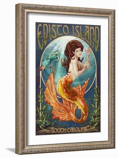 Edisto Island, South Carolina - Mermaid-Lantern Press-Framed Art Print