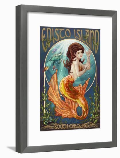 Edisto Island, South Carolina - Mermaid-Lantern Press-Framed Art Print