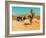 Edited Image of Classic Car in Amrican Desert-Salvatore Elia-Framed Photographic Print