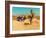 Edited Image of Classic Car in Amrican Desert-Salvatore Elia-Framed Photographic Print