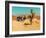 Edited Image of Classic Car in Amrican Desert-Salvatore Elia-Framed Photographic Print