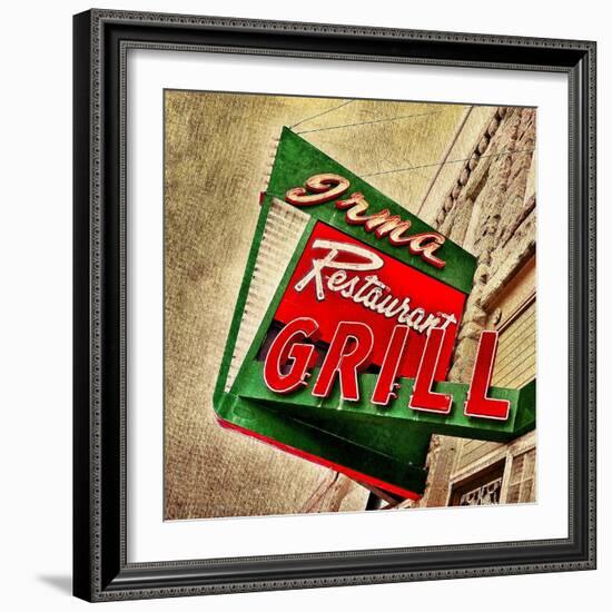 Edited Image of Street Sign in USA for Restaurant-Salvatore Elia-Framed Photographic Print