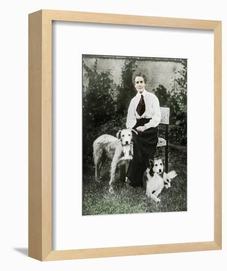 Edith Cavell with her pet dogs, c1915-Unknown-Framed Photographic Print