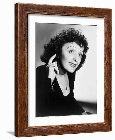 Edith Piaf, French Ballad Singer in Publicity Still from 1947-null-Framed Art Print