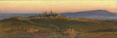 View of San Gimignano, 1898 (Oil on Panel)-Edith Ridley Corbet-Mounted Giclee Print