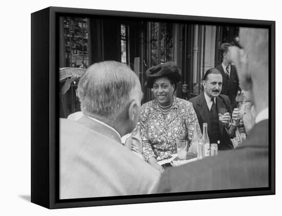 Edith S. Sampson and Cyrille Makinsky at Fouquet's Restaurant-null-Framed Premier Image Canvas