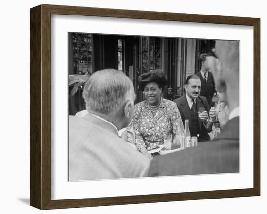 Edith S. Sampson and Cyrille Makinsky at Fouquet's Restaurant-null-Framed Photographic Print