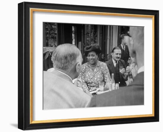 Edith S. Sampson and Cyrille Makinsky at Fouquet's Restaurant-null-Framed Photographic Print