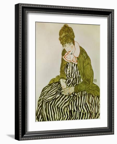 Edith Schiele, the Artist's Wife, Seated, 1915-Egon Schiele-Framed Giclee Print