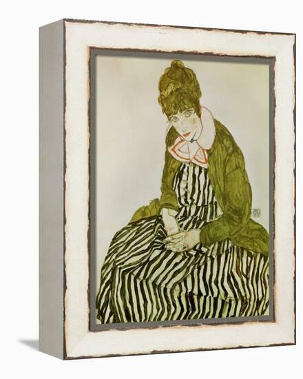 Edith Schiele, the Artist's Wife, Seated, 1915-Egon Schiele-Framed Premier Image Canvas