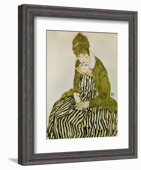 Edith Schiele, the Artist's Wife, Seated, 1915-Egon Schiele-Framed Giclee Print