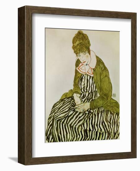 Edith Schiele, the Artist's Wife, Seated, 1915-Egon Schiele-Framed Giclee Print