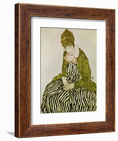 Edith Schiele, the Artist's Wife, Seated, 1915-Egon Schiele-Framed Giclee Print