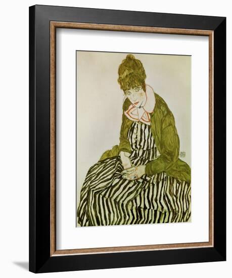 Edith Schiele, the Artist's Wife, Seated, 1915-Egon Schiele-Framed Giclee Print