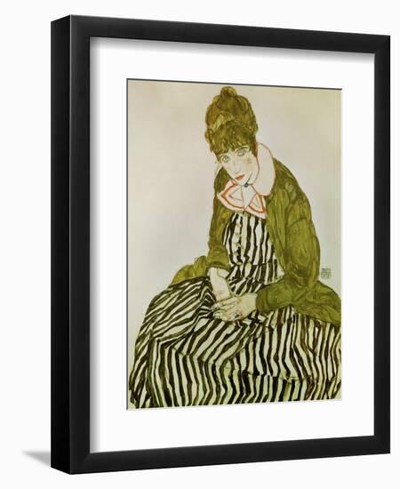 Edith Schiele, the Artist's Wife, Seated, 1915-Egon Schiele-Framed Giclee Print