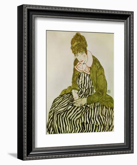 Edith Schiele, the Artist's Wife, Seated, 1915-Egon Schiele-Framed Giclee Print