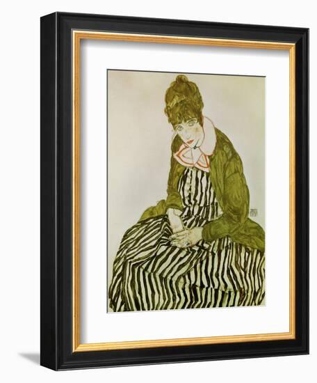 Edith Schiele, the Artist's Wife, Seated, 1915-Egon Schiele-Framed Giclee Print