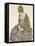 Edith with Striped Dress, Sitting-Egon Schiele-Framed Premier Image Canvas