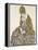 Edith with Striped Dress, Sitting-Egon Schiele-Framed Premier Image Canvas