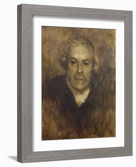 Edmond De Goncourt (1822-96) C.1892 (Oil on Canvas)-Eugene Carriere-Framed Giclee Print