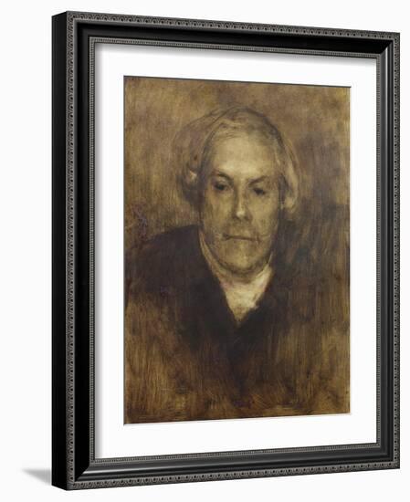 Edmond De Goncourt (1822-96) C.1892 (Oil on Canvas)-Eugene Carriere-Framed Giclee Print