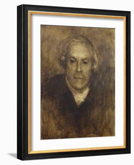 Edmond De Goncourt (1822-96) C.1892 (Oil on Canvas)-Eugene Carriere-Framed Giclee Print