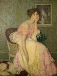 Seated Portrait of Thadee-Caroline Jacquet, Later Madame Aman-Jean, Before 1892-Edmond-francois Aman-jean-Framed Giclee Print
