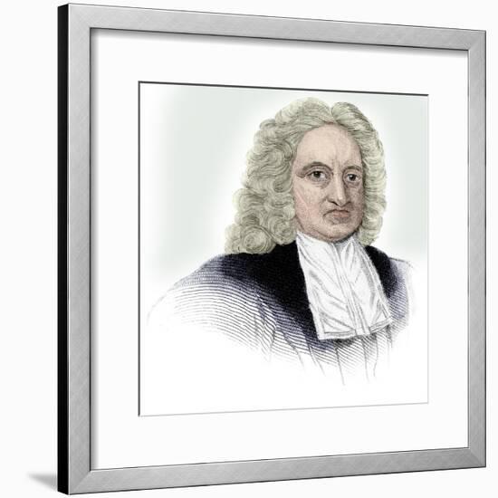 Edmond Halley, English astronomer, mathematician, meteorologist, and physicist, (c1850)-Unknown-Framed Giclee Print