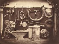 Still Life of Musical Instruments, c.1863-Edmond Lebel-Photographic Print