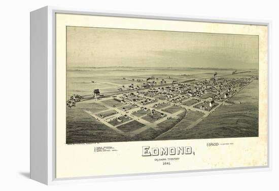Edmond, Oklahoma - Panoramic Map-Lantern Press-Framed Stretched Canvas