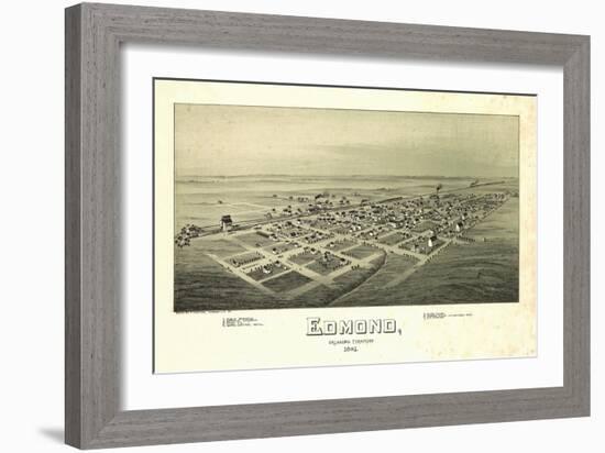 Edmond, Oklahoma - Panoramic Map-Lantern Press-Framed Art Print