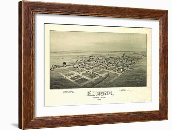 Edmond, Oklahoma - Panoramic Map-Lantern Press-Framed Art Print