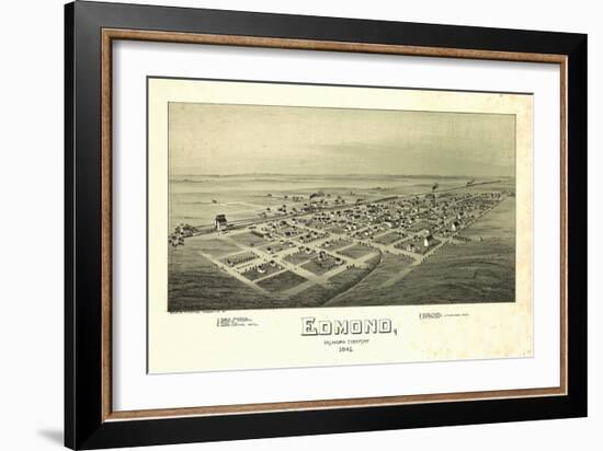 Edmond, Oklahoma - Panoramic Map-Lantern Press-Framed Art Print