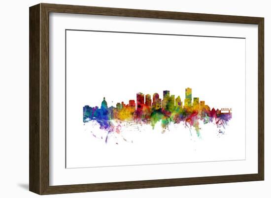 Edmonton Canada Skyline-Michael Tompsett-Framed Art Print