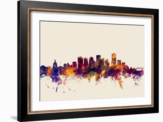 Edmonton Canada Skyline-Michael Tompsett-Framed Art Print