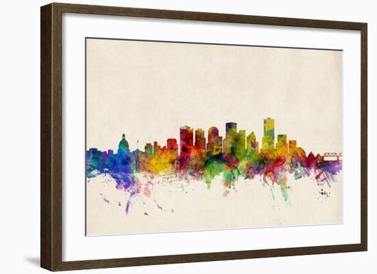 Edmonton Canada Skyline-Michael Tompsett-Framed Art Print