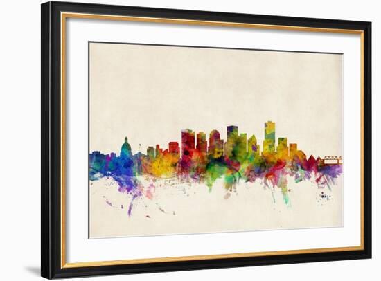 Edmonton Canada Skyline-Michael Tompsett-Framed Art Print