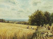 An Extensive Landscape with Harvesters-Edmund George Warren-Giclee Print