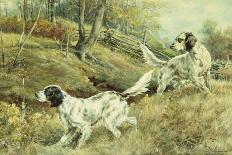 A German-Short Haired Pointer and Two Setters in a Landscape-Edmund Henry Osthaus-Framed Premier Image Canvas