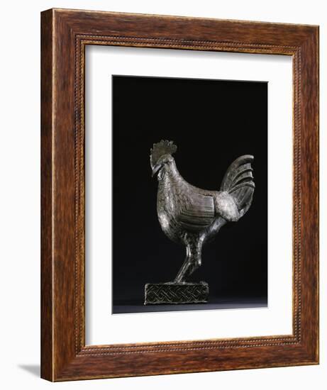 Edo brass cockerel, Benin City, Nigeria, probably 18th century-Werner Forman-Framed Photographic Print