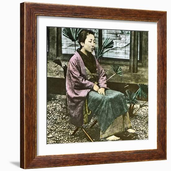 Edo (Present Tokyo, Japan), Japanese Woman Circa 1860-Leon, Levy et Fils-Framed Photographic Print