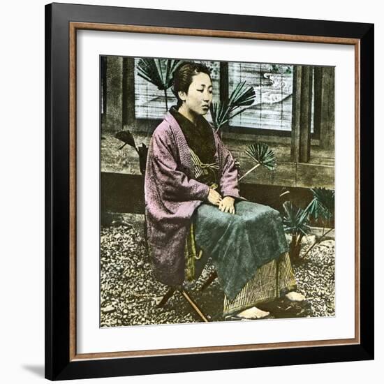 Edo (Present Tokyo, Japan), Japanese Woman Circa 1860-Leon, Levy et Fils-Framed Photographic Print