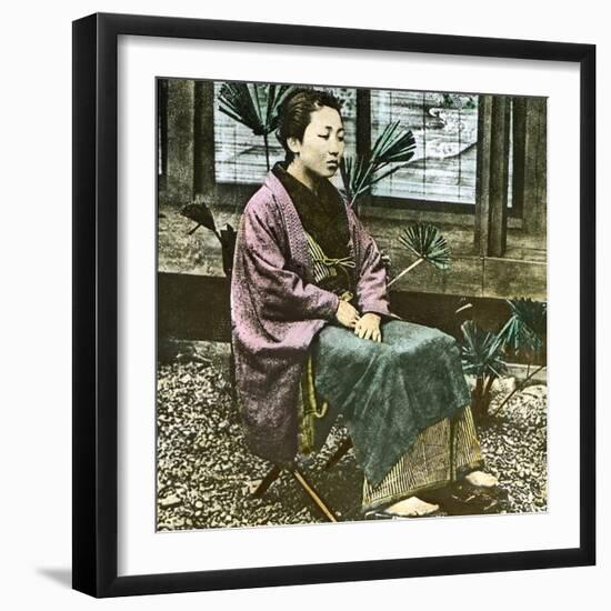 Edo (Present Tokyo, Japan), Japanese Woman Circa 1860-Leon, Levy et Fils-Framed Photographic Print